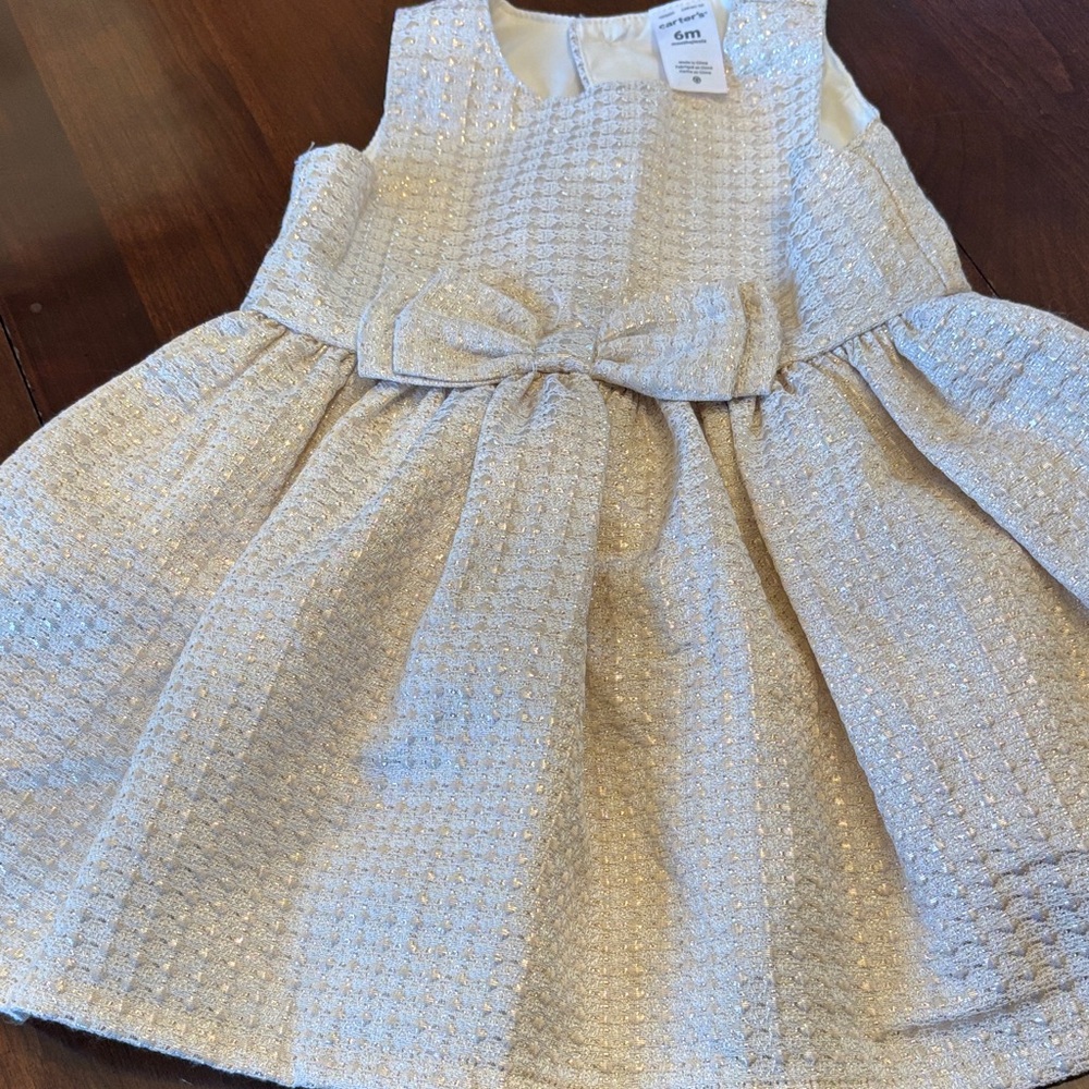 Carter's Elegant Cream Kids Dress with Bow